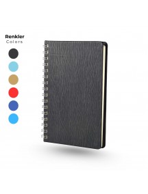 Spiralli Tarihsiz Termo Deri Kapaklı Krem Kağıt 13x21 cm Promosyon Defter
